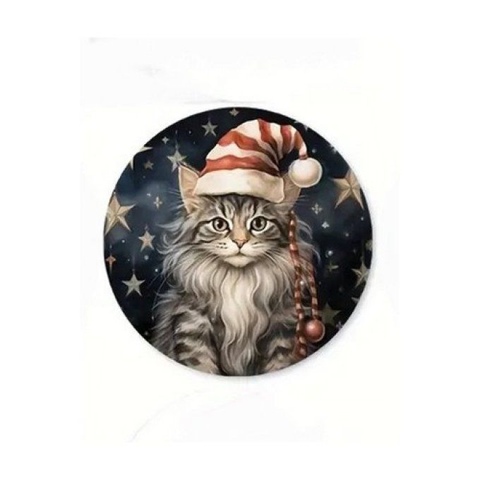 Sous-verre chats de noel en bois.