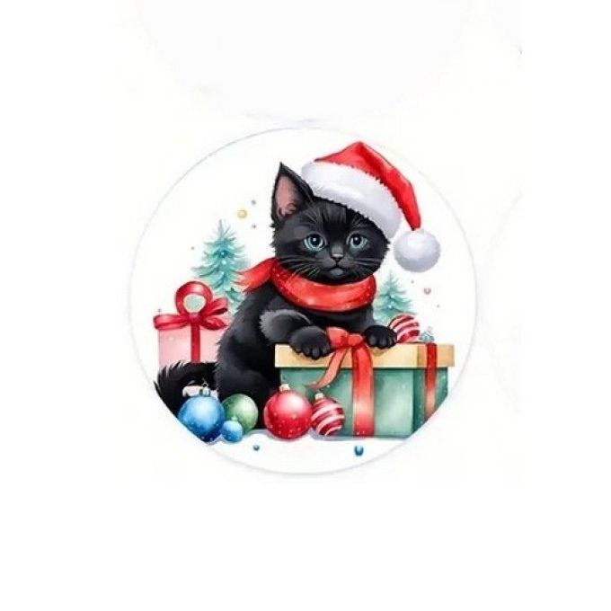 Sous-verre chats de noel en bois.