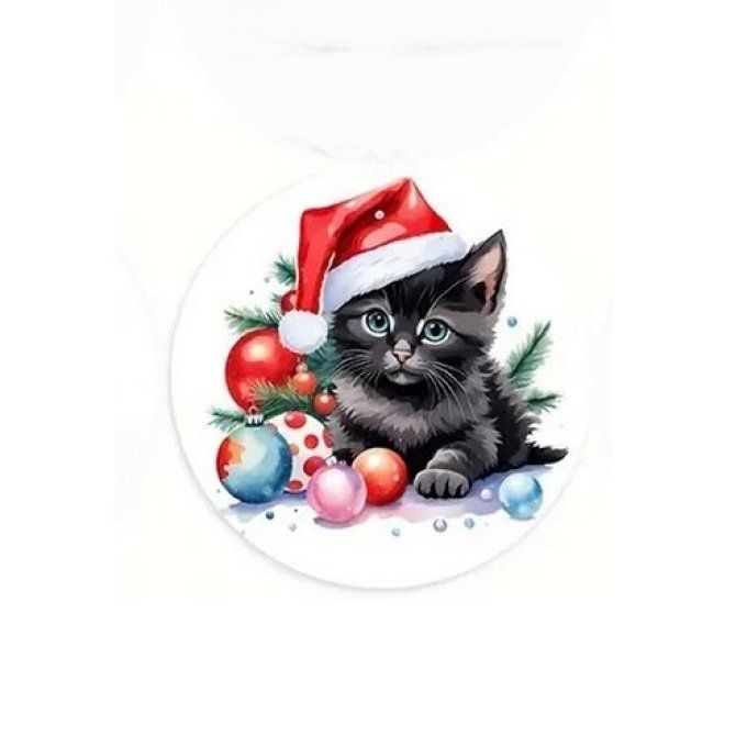 Sous-verre chats de noel en bois.