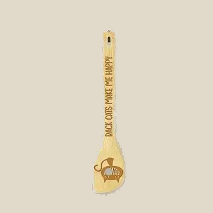 Spatule bois décor chat 30 cm.