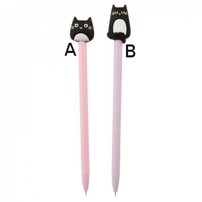 Stylo rose ou mauve chat meow - Toutenchat