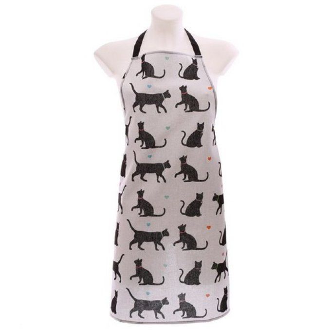 tablier de cuisine En-couple-avec-mon-chat blanc