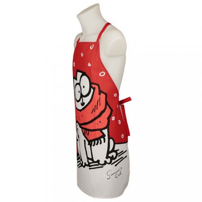 Tablier de cuisine rouge chat simon's cat.