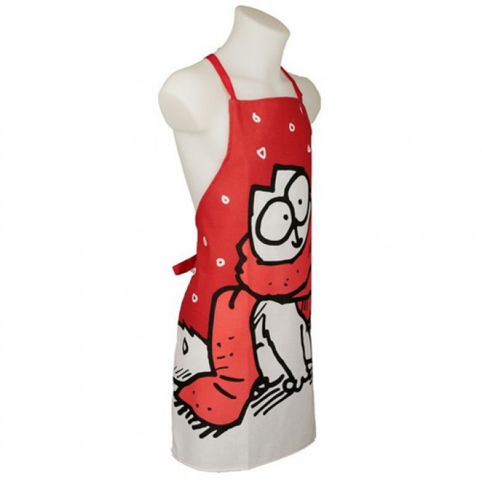 Tablier de cuisine rouge chat simon's cat.