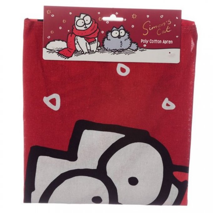 Tablier de cuisine rouge chat simon's cat.