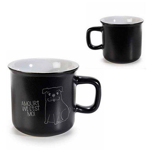Mug en céramique mat chien avec décorations "Dog life"