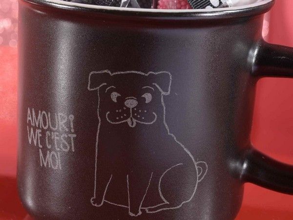 Mug en céramique mat chien avec décorations "Dog life"