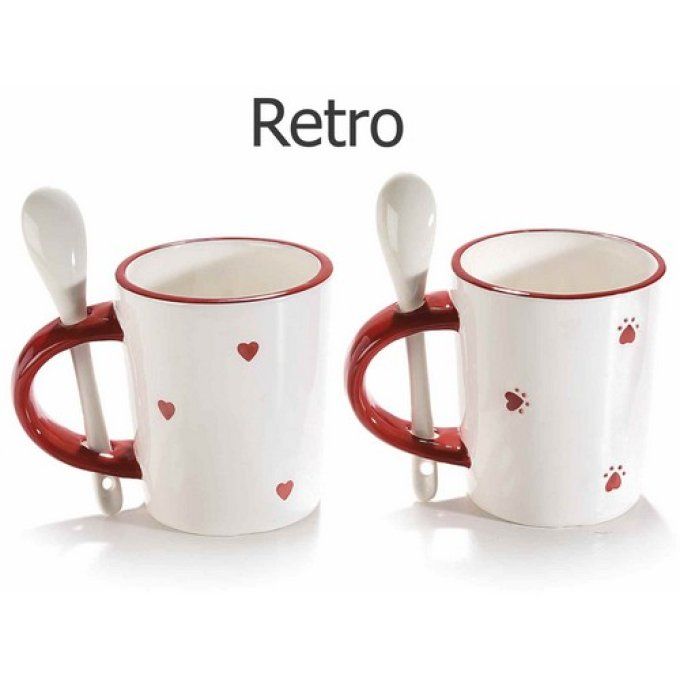Mug chats amoureux et sa cuillère.