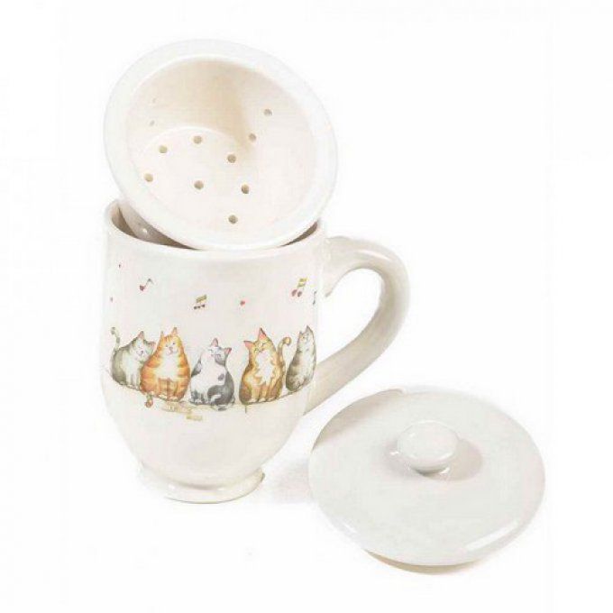 Tasse tisanière "chat swing"