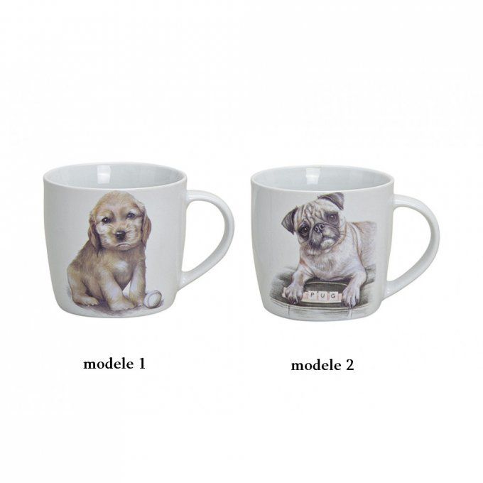 tasse chiot en porcelaine 