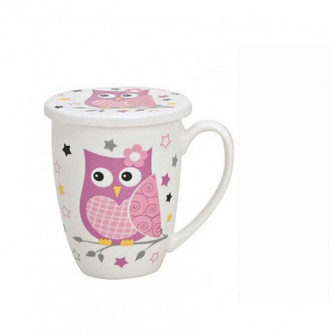 tasse tisaniere chouette bleu ou rose