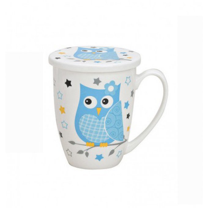 tasse tisaniere chouette bleu ou rose