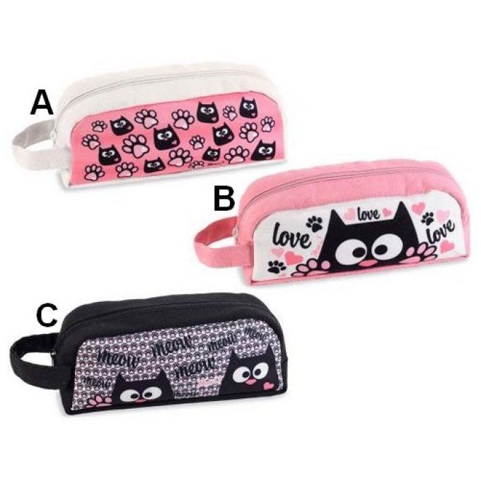 Trousse chat fun , 3 modèles au choix.