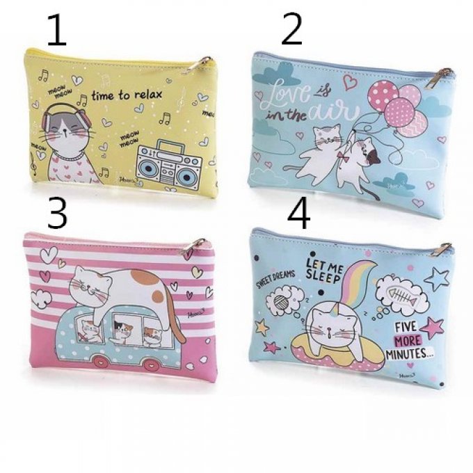 Pochette chat fun message  1 à 4