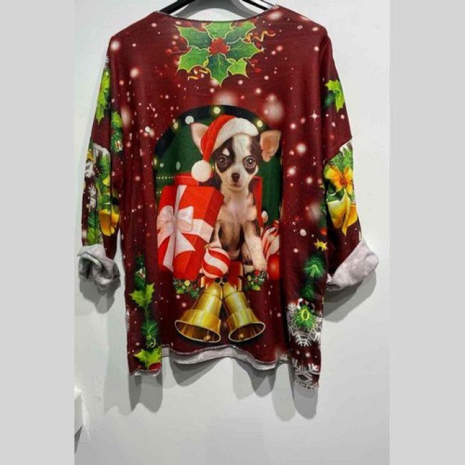 Tenue ample chihuahua de noel.