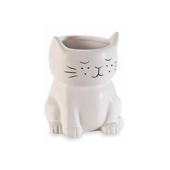 Vase chat noir ou blanc céramique
