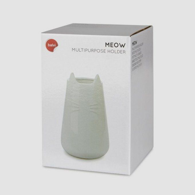 Pot multi-usages ou vase chat en céramique blanc ou gris