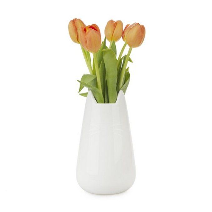 Pot multi-usages ou vase chat en céramique blanc ou gris