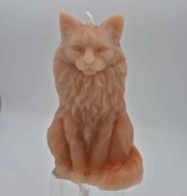 Bougie chat maine coon faite main.